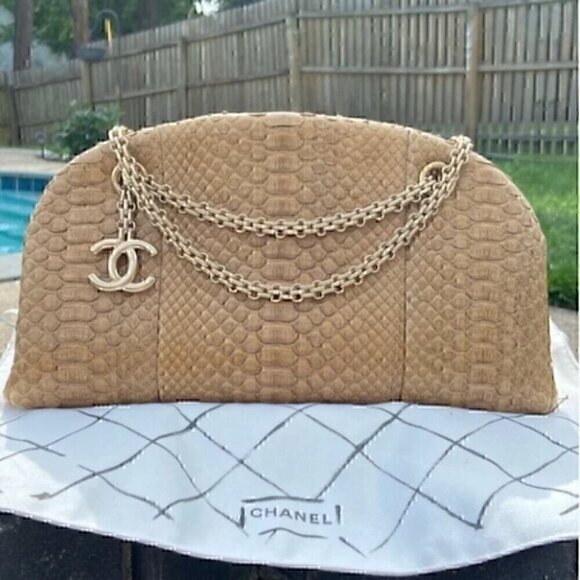 CHANEL Handbags - CHANEL Mademoiselle kisslock Python Rare and Pristine